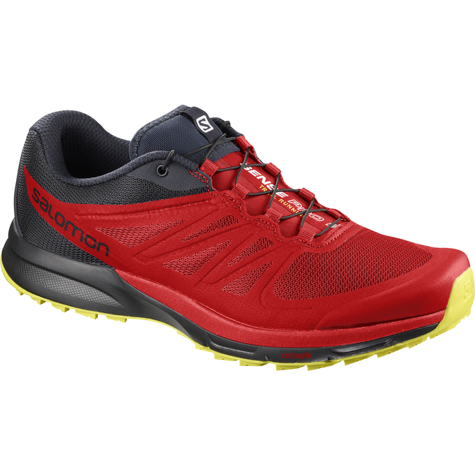 Salomon Israel SENSE PRO 2 - Mens Trail Running Shoes - Red/Black (APNE-41052)